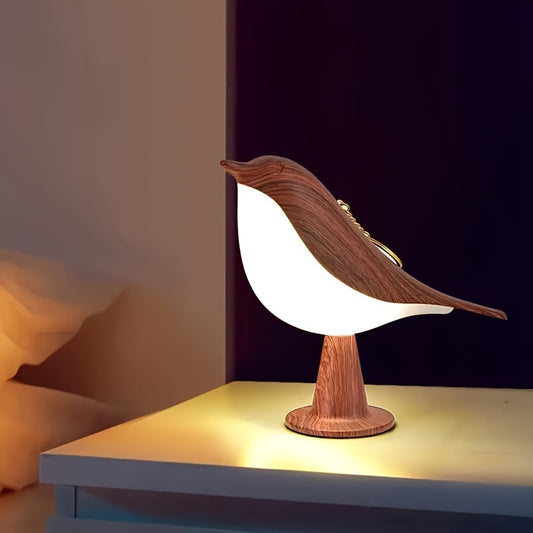 Chincol| Pájaro Táctil de Madera – Luz LED Decorativa y Funcional